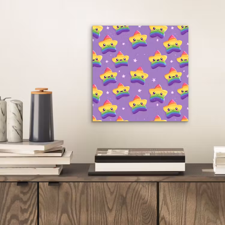 Aluminium schilderij - Sterren - Regenboog - Paars — 2