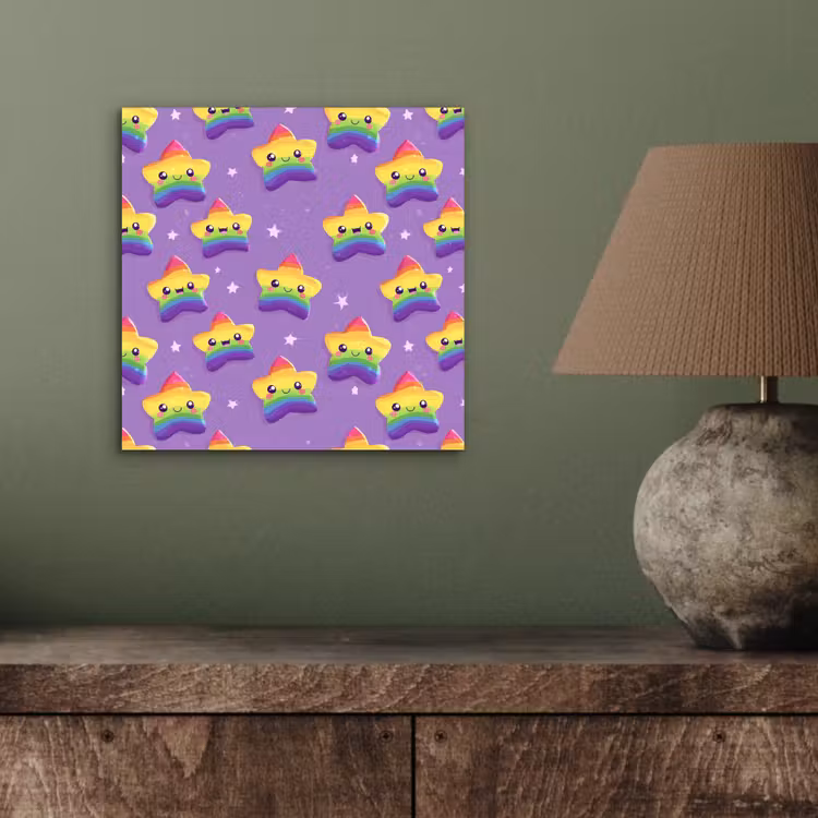 Aluminium schilderij - Sterren - Regenboog - Paars — 3