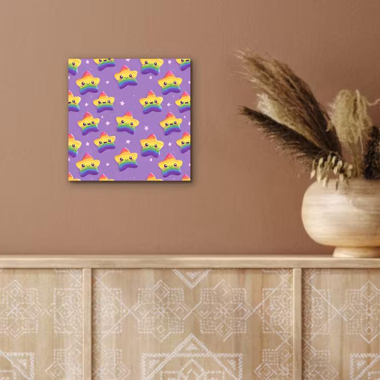 Aluminium schilderij - Sterren - Regenboog - Paars — 5