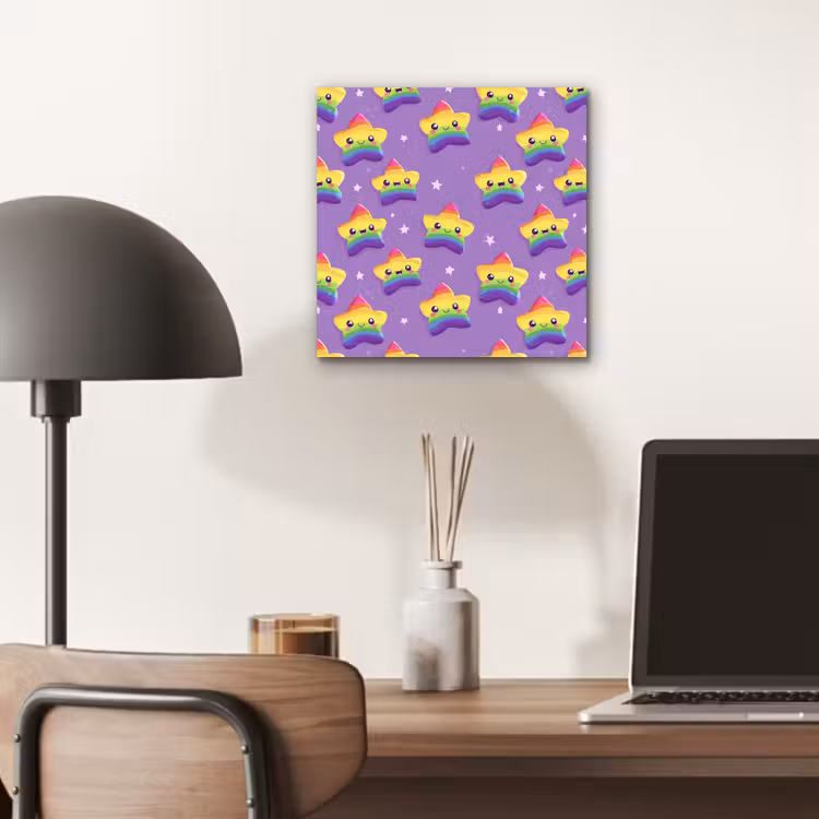 Aluminium schilderij - Sterren - Regenboog - Paars — 6