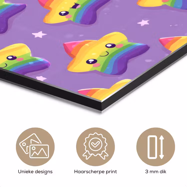 Aluminium schilderij - Sterren - Regenboog - Paars — 7