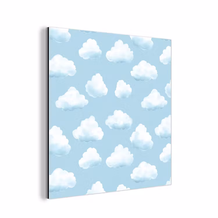 Aluminium schilderij - Wolken - Illustratie - Blauw — 1