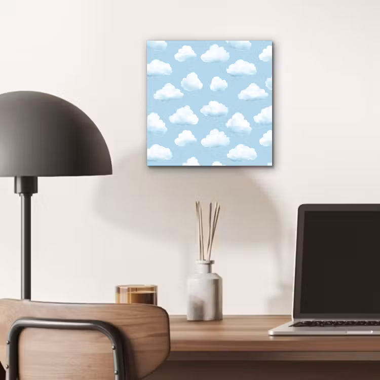Aluminium schilderij - Wolken - Illustratie - Blauw — 6