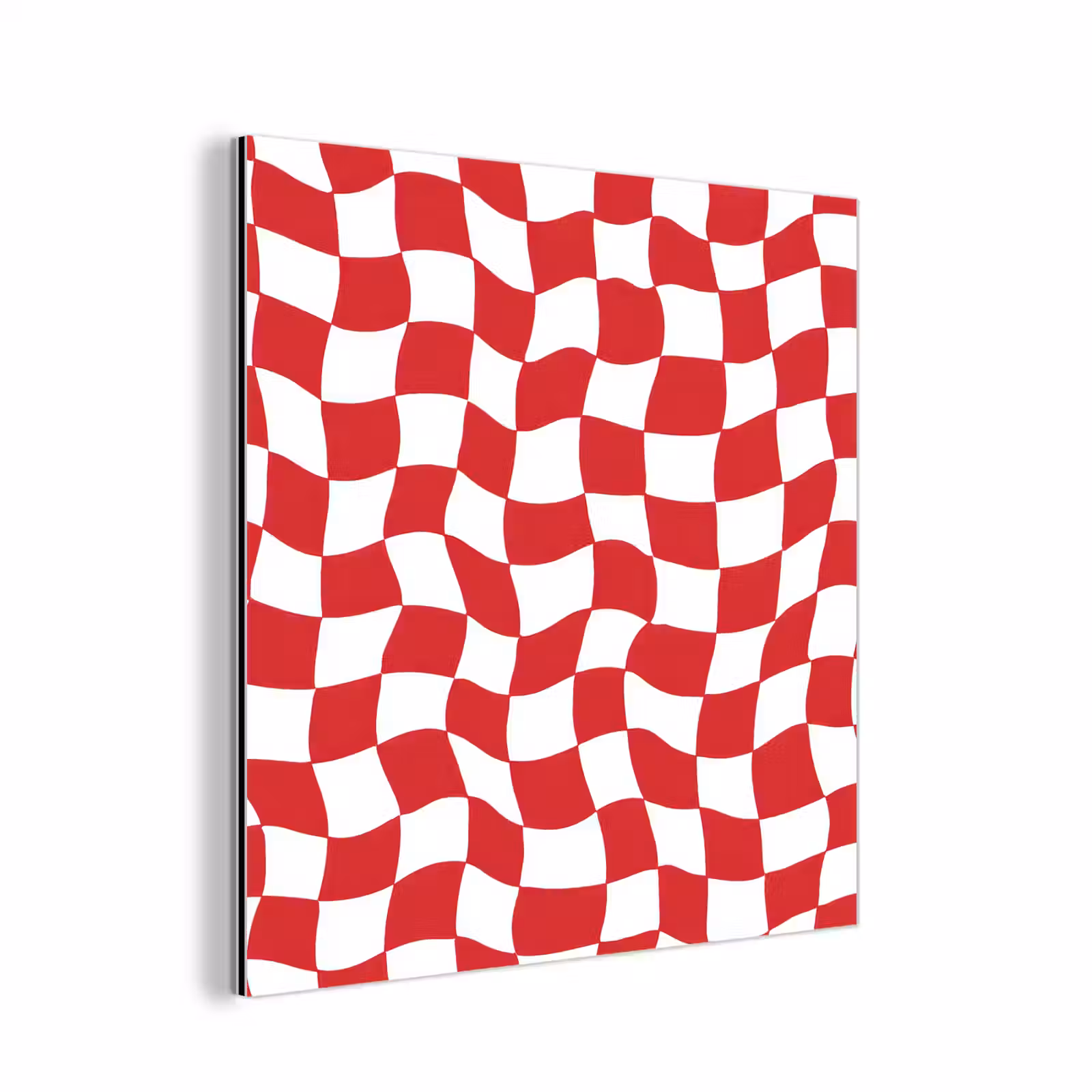 Aluminium schilderij - Golvend - Patroon - Rood — 1