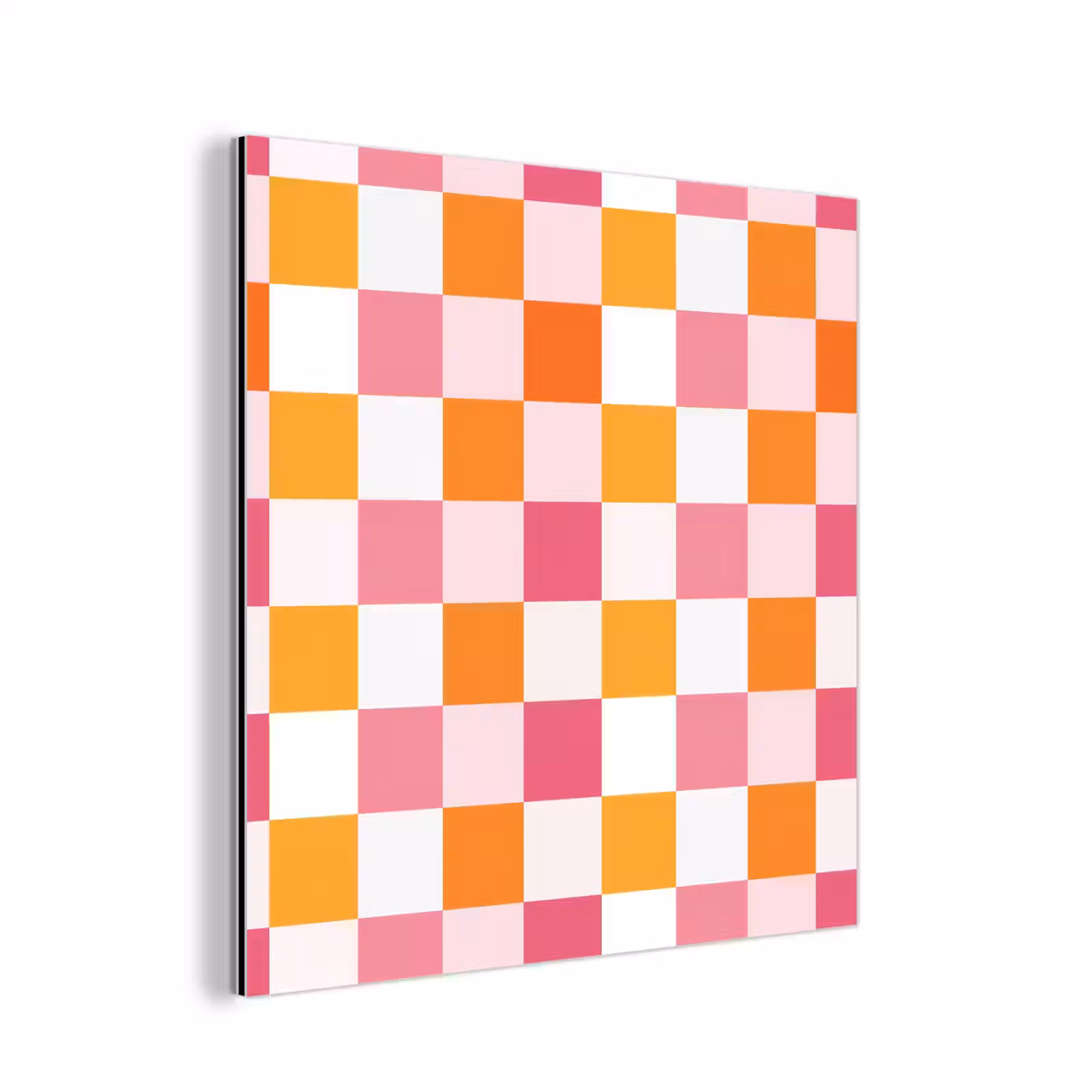Aluminium schilderij - Patroon - Vierkant - Roze — 1