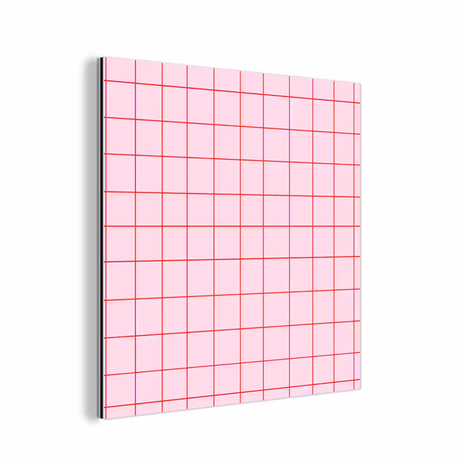 Aluminium schilderij - Raster - Patroon - Roze — 1