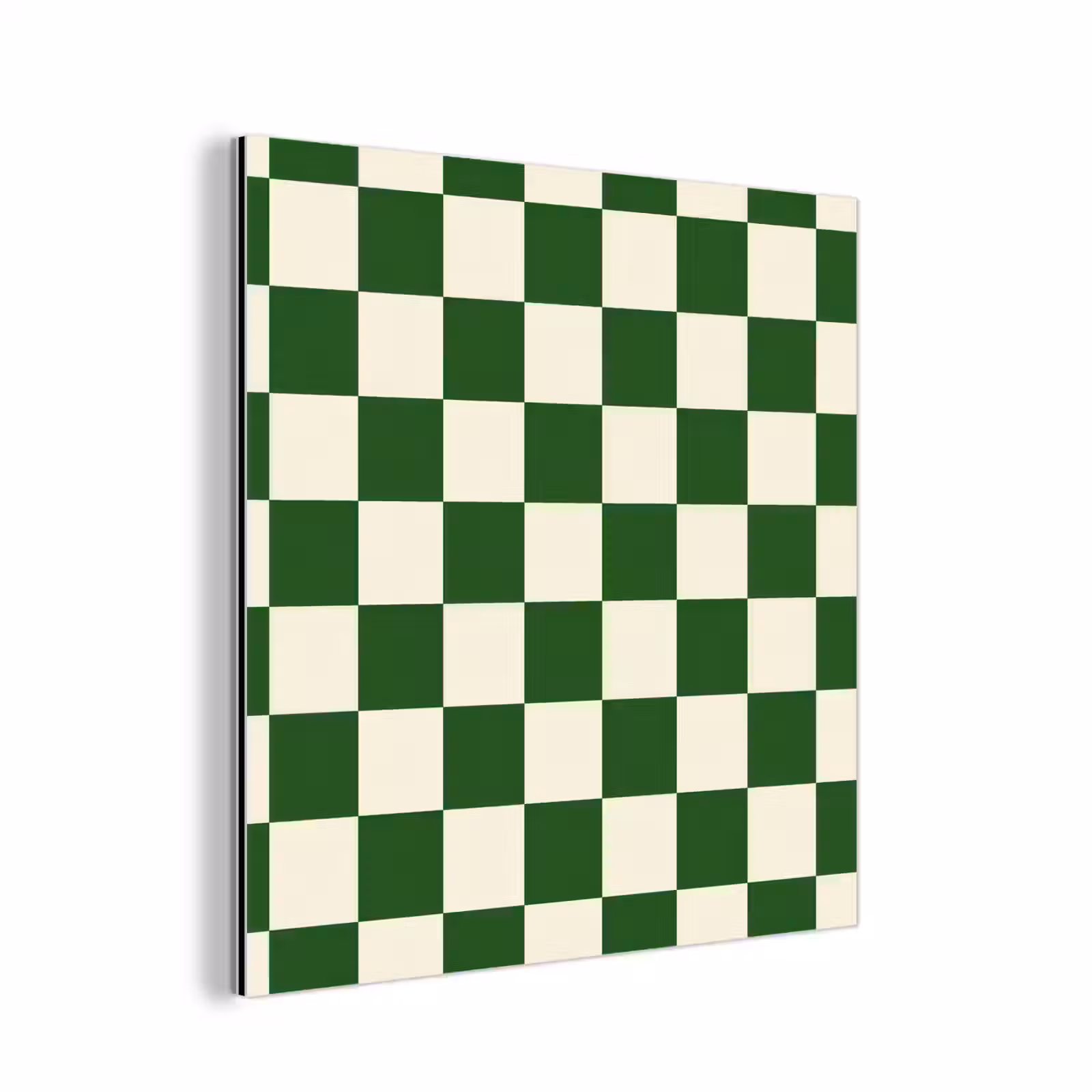 Aluminium schilderij - Schaakbord - Patroon - Groen — 1
