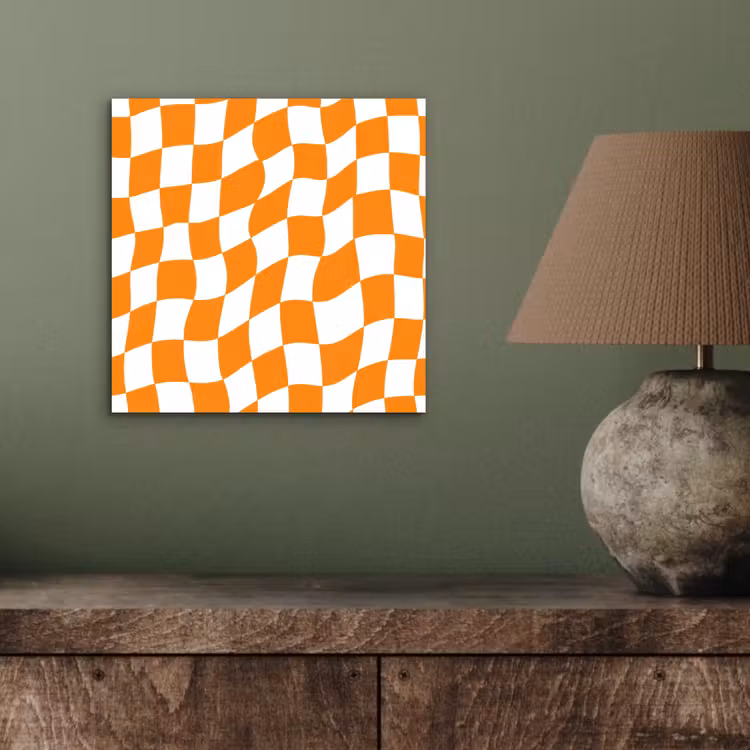 Aluminium schilderij - Golvend - Patroon - Oranje — 3