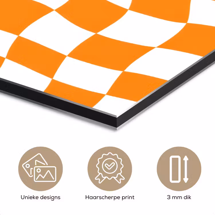 Aluminium schilderij - Golvend - Patroon - Oranje — 7