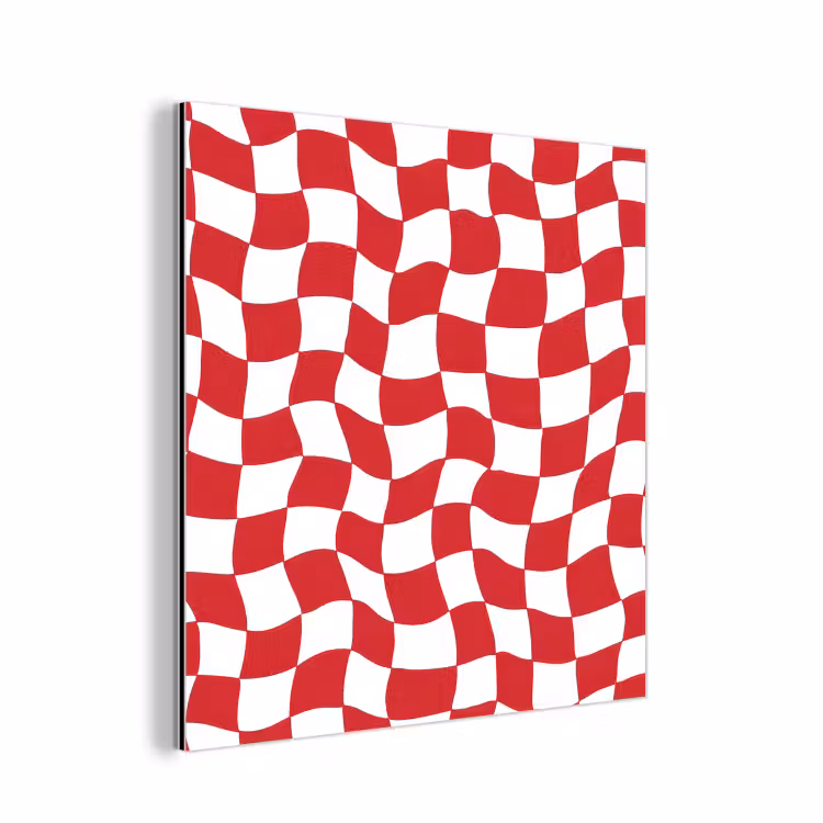 Aluminium schilderij - Golvend - Patroon - Rood — 1