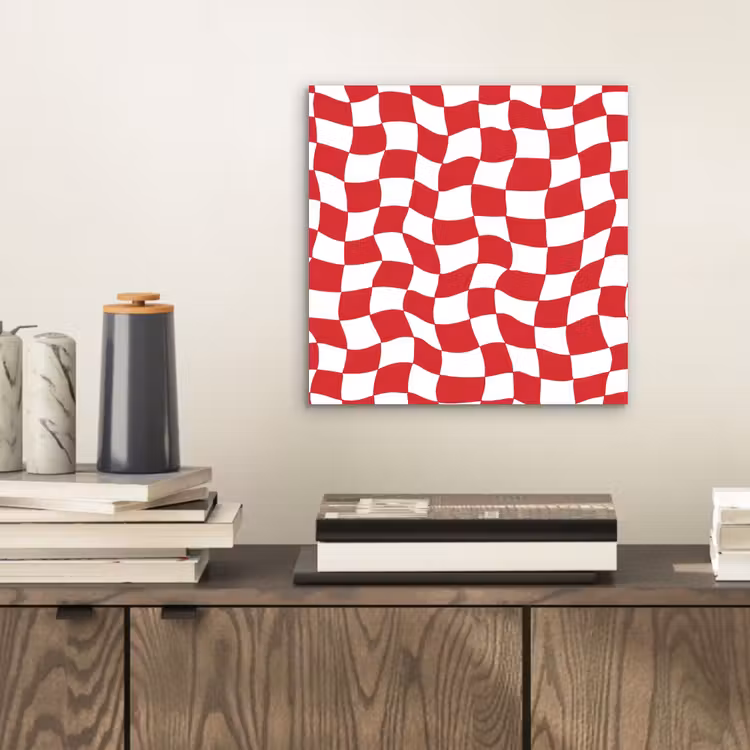 Aluminium schilderij - Golvend - Patroon - Rood — 2