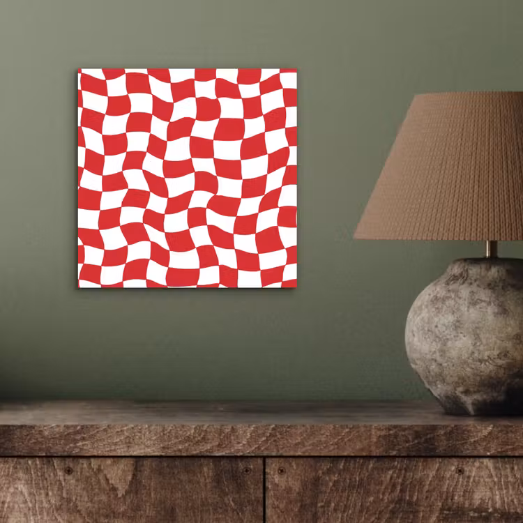Aluminium schilderij - Golvend - Patroon - Rood — 3