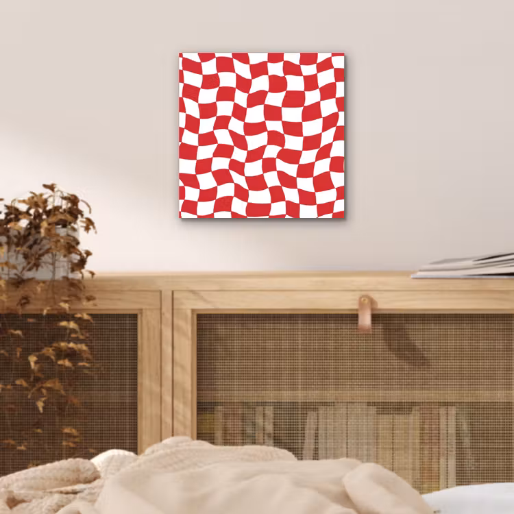 Aluminium schilderij - Golvend - Patroon - Rood — 4