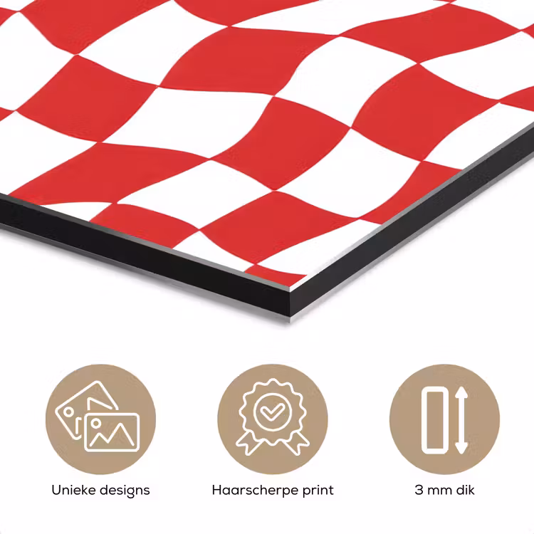 Aluminium schilderij - Golvend - Patroon - Rood — 7