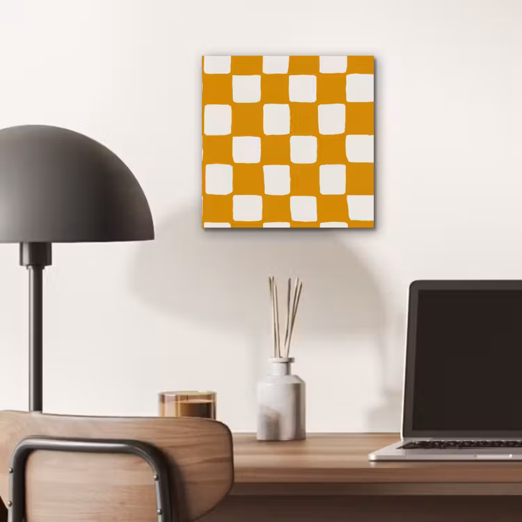 Aluminium schilderij - Grafisch - Patroon - Oker — 6