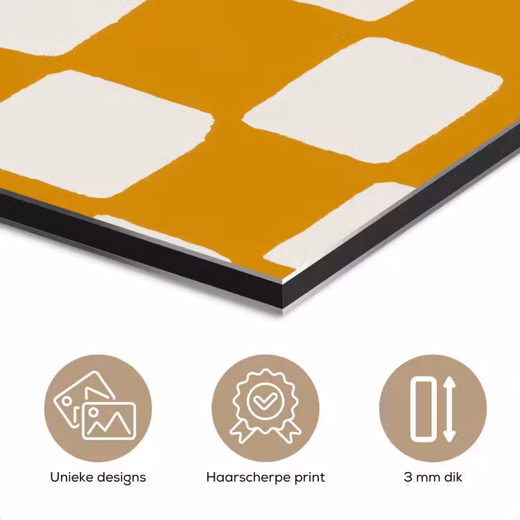Aluminium schilderij - Grafisch - Patroon - Oker — 7