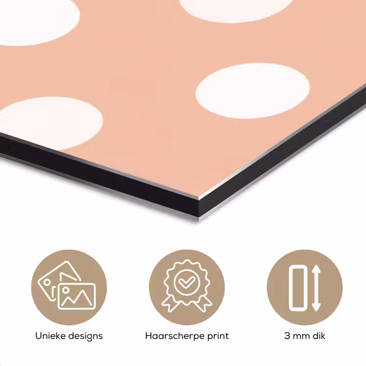 Aluminium schilderij - Klassiek - Polka - Perzik — 7