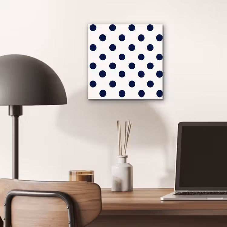 Aluminium schilderij - Klassiek - Stippen - Blauw — 6