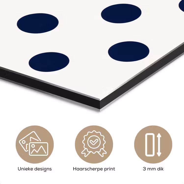 Aluminium schilderij - Klassiek - Stippen - Blauw — 7