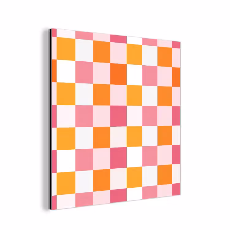 Aluminium schilderij - Patroon - Vierkant - Roze — 1