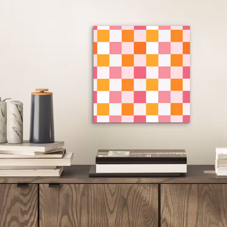 Aluminium schilderij - Patroon - Vierkant - Roze — 2