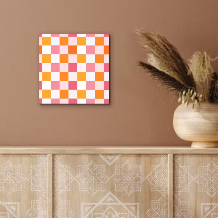 Aluminium schilderij - Patroon - Vierkant - Roze — 5