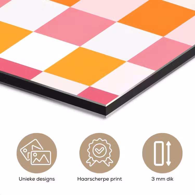 Aluminium schilderij - Patroon - Vierkant - Roze — 7
