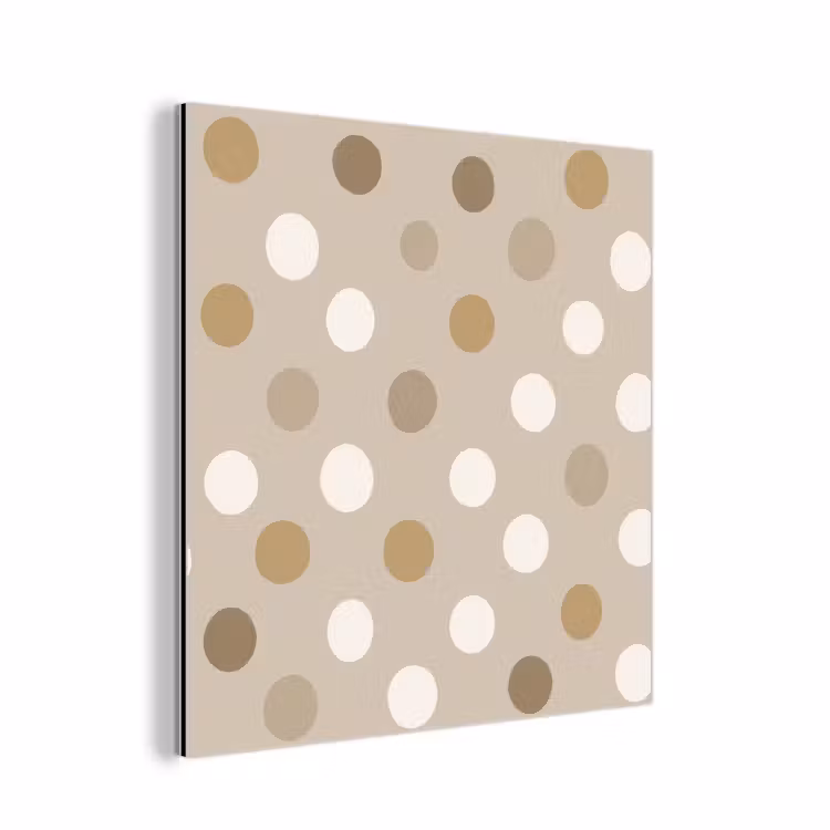 Aluminium schilderij - Polka - Dots - Beige — 1