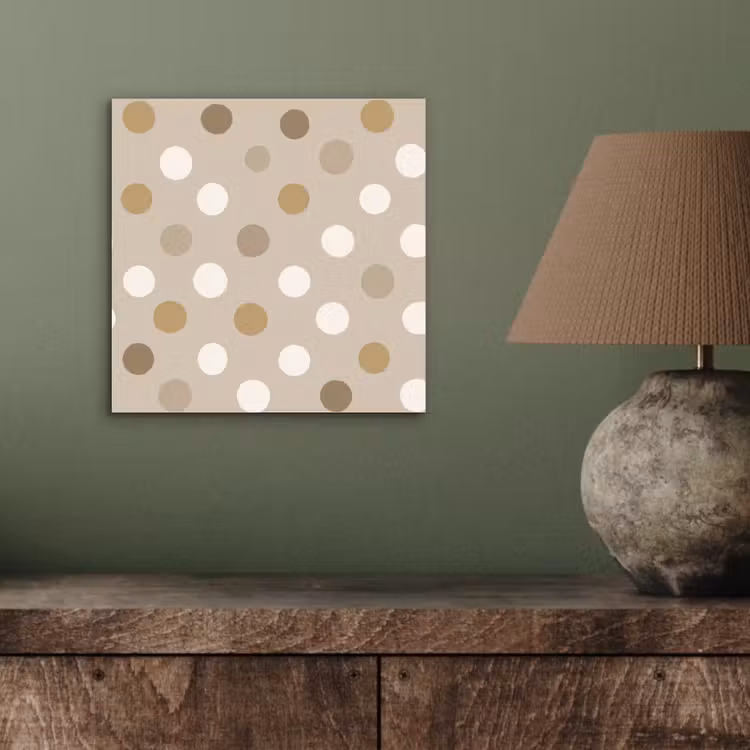Aluminium schilderij - Polka - Dots - Beige — 3