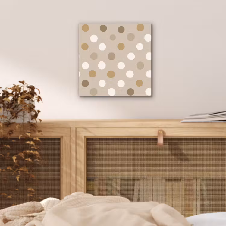 Aluminium schilderij - Polka - Dots - Beige — 4