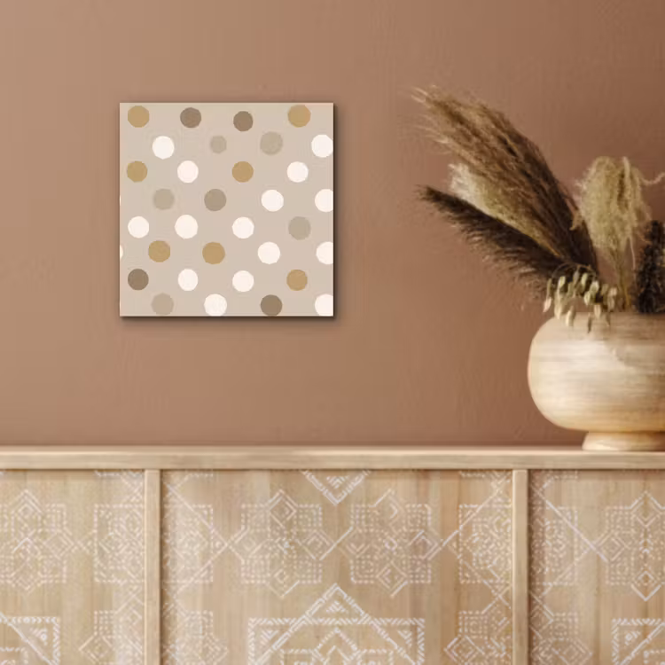 Aluminium schilderij - Polka - Dots - Beige — 5