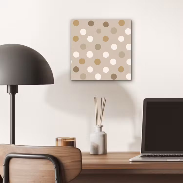 Aluminium schilderij - Polka - Dots - Beige — 6