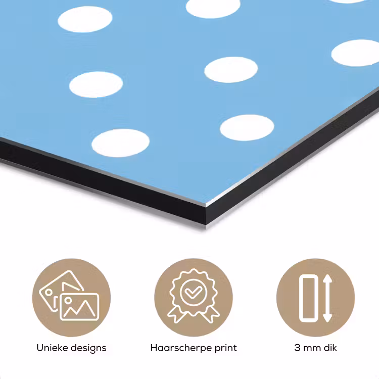 Aluminium schilderij - Polka - Dots - Blauw — 7