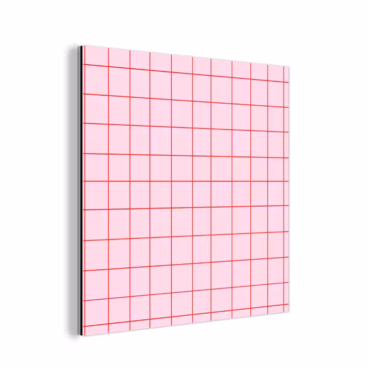 Aluminium schilderij - Raster - Patroon - Roze — 1