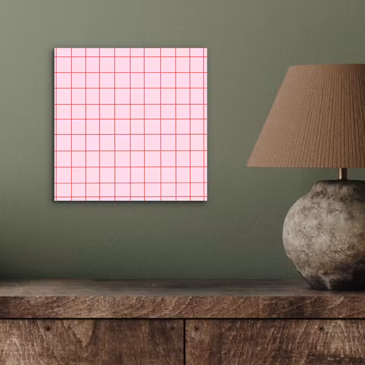 Aluminium schilderij - Raster - Patroon - Roze — 3