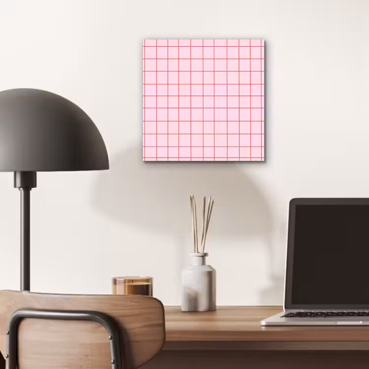 Aluminium schilderij - Raster - Patroon - Roze — 6