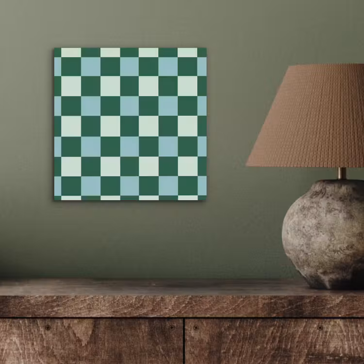 Aluminium schilderij - Schaakbord - Klassiek - Groen — 3