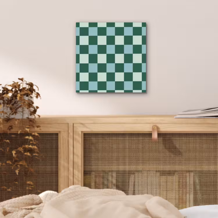 Aluminium schilderij - Schaakbord - Klassiek - Groen — 4