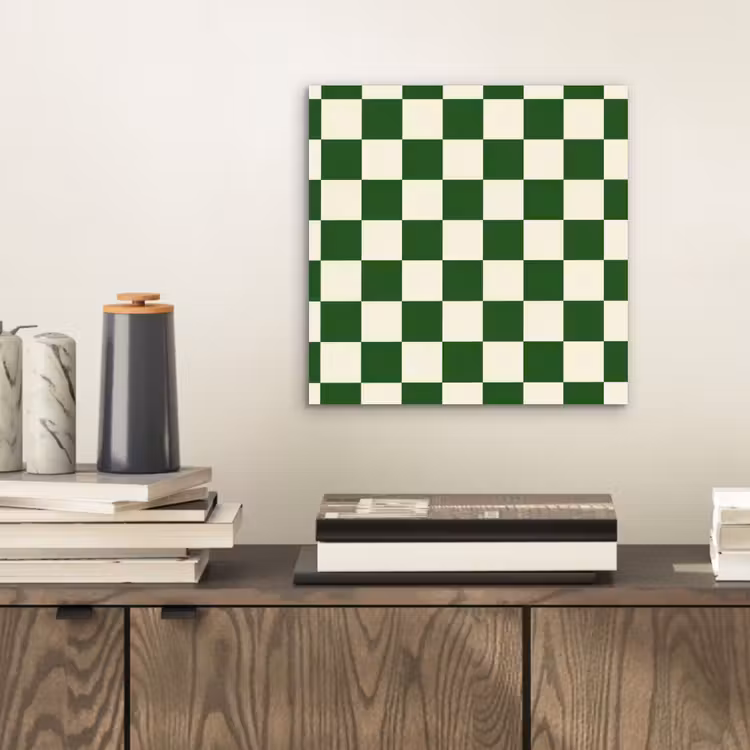 Aluminium schilderij - Schaakbord - Patroon - Groen — 2