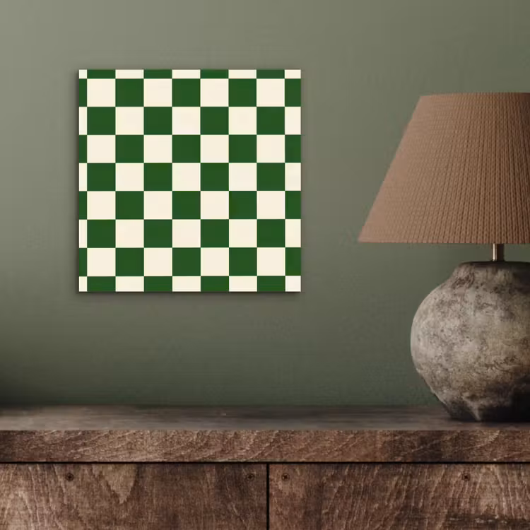 Aluminium schilderij - Schaakbord - Patroon - Groen — 3
