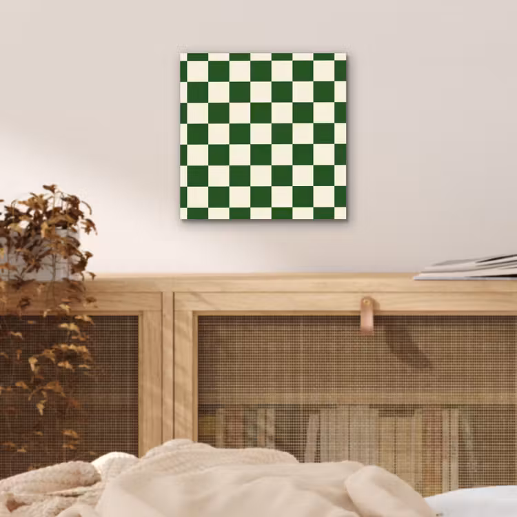 Aluminium schilderij - Schaakbord - Patroon - Groen — 4