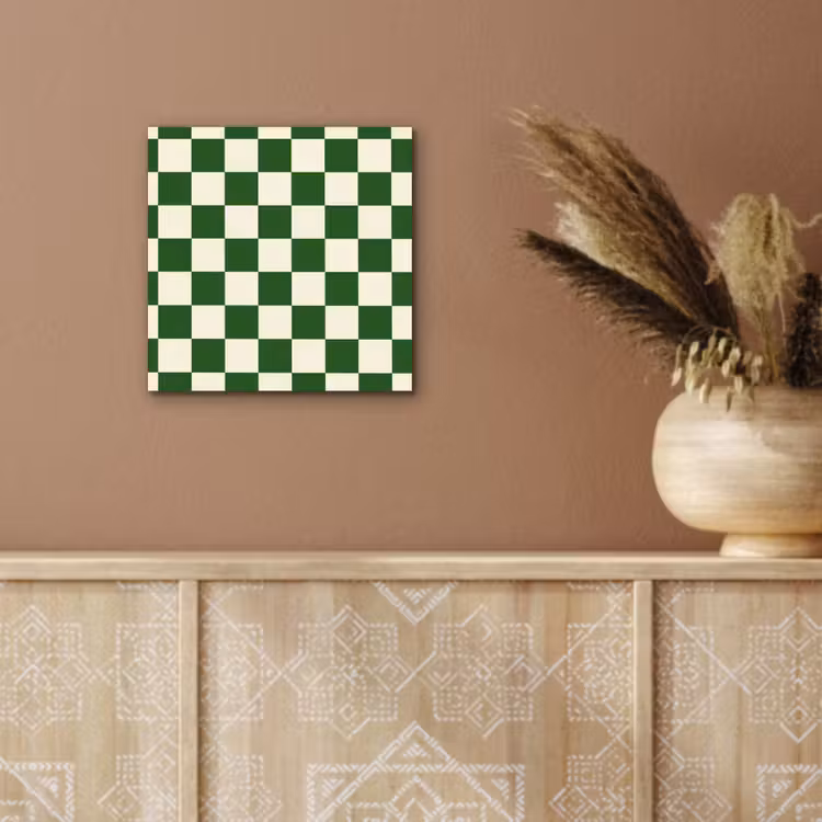 Aluminium schilderij - Schaakbord - Patroon - Groen — 5