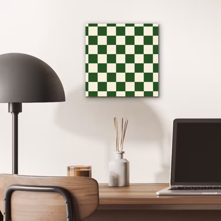 Aluminium schilderij - Schaakbord - Patroon - Groen — 6