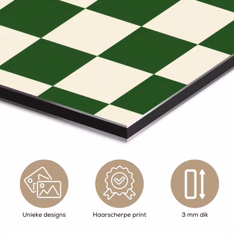 Aluminium schilderij - Schaakbord - Patroon - Groen — 7
