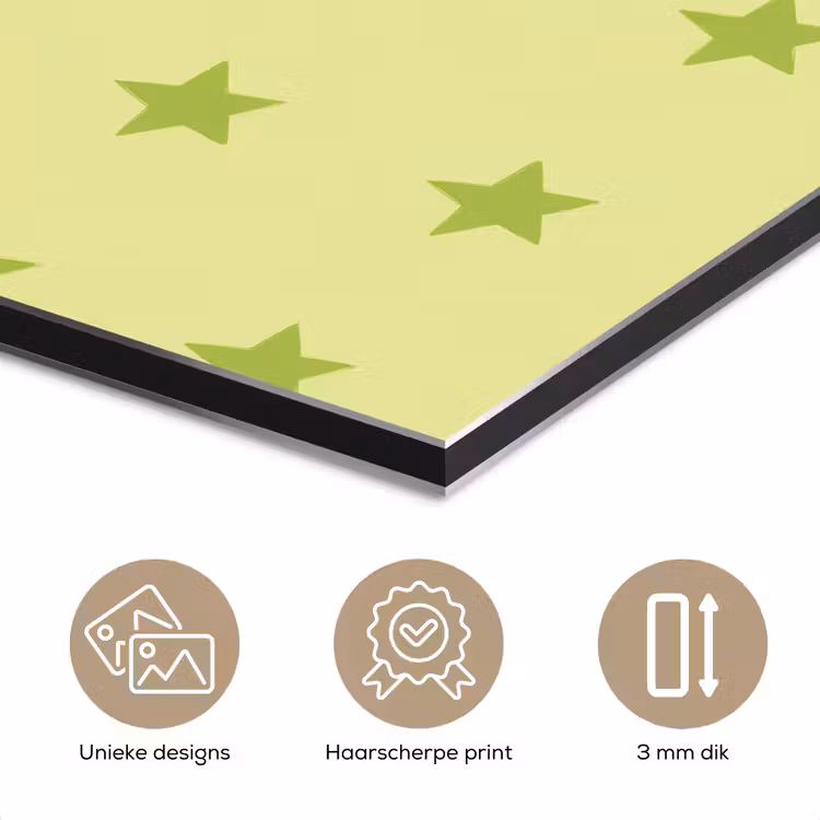 Aluminium schilderij - Sterren - Patroon - Groen — 7