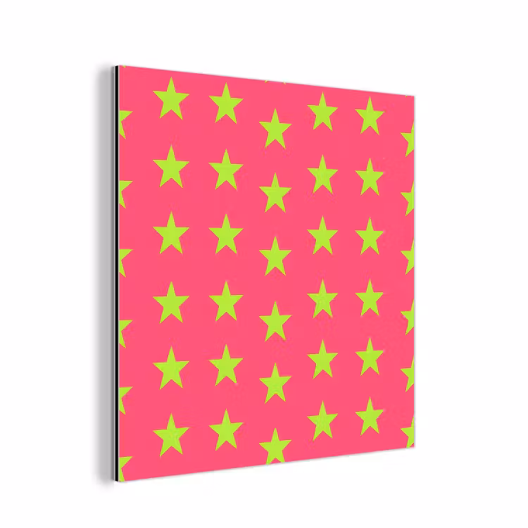 Aluminium schilderij - Sterren - Patroon - Roze — 1