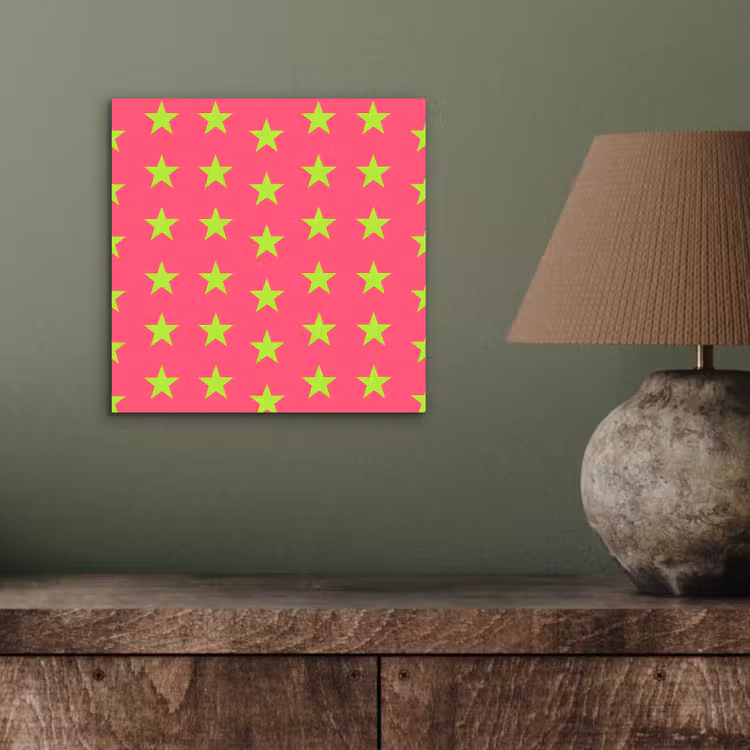Aluminium schilderij - Sterren - Patroon - Roze — 3
