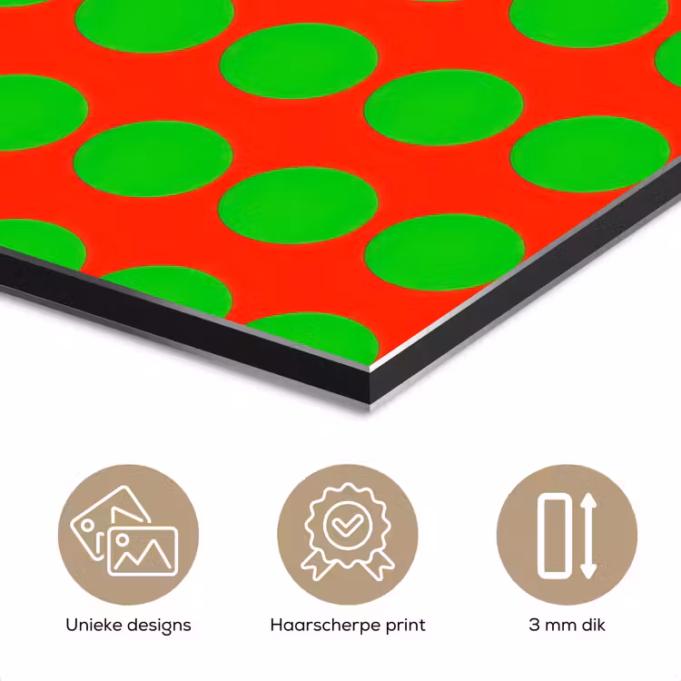 Aluminium schilderij - Stippen - Patroon - Groen — 7
