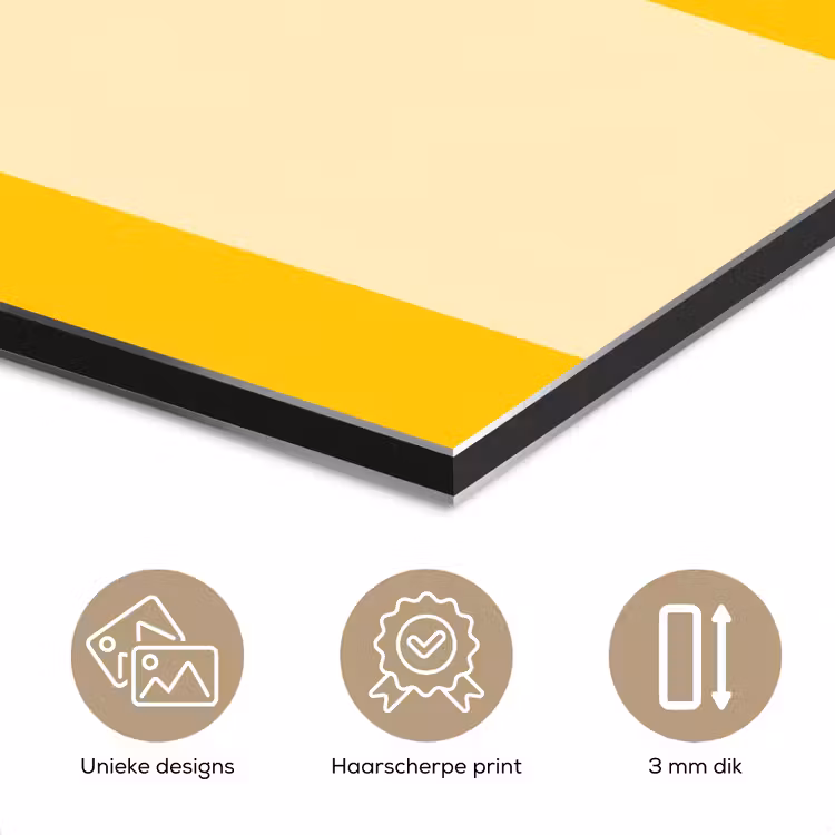 Aluminium schilderij - Strepen - Klassiek - Geel — 7
