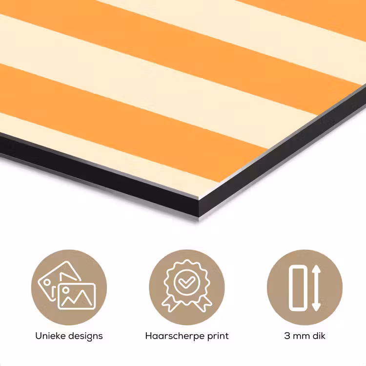 Aluminium schilderij - Strepen - Patroon - Oranje — 7